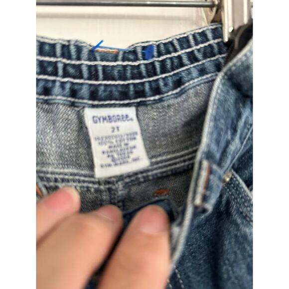 Vintage Gymboree Kids' Blue Jean Cargo Denim Jean Size 2T carpenter - Picture 2 of 5